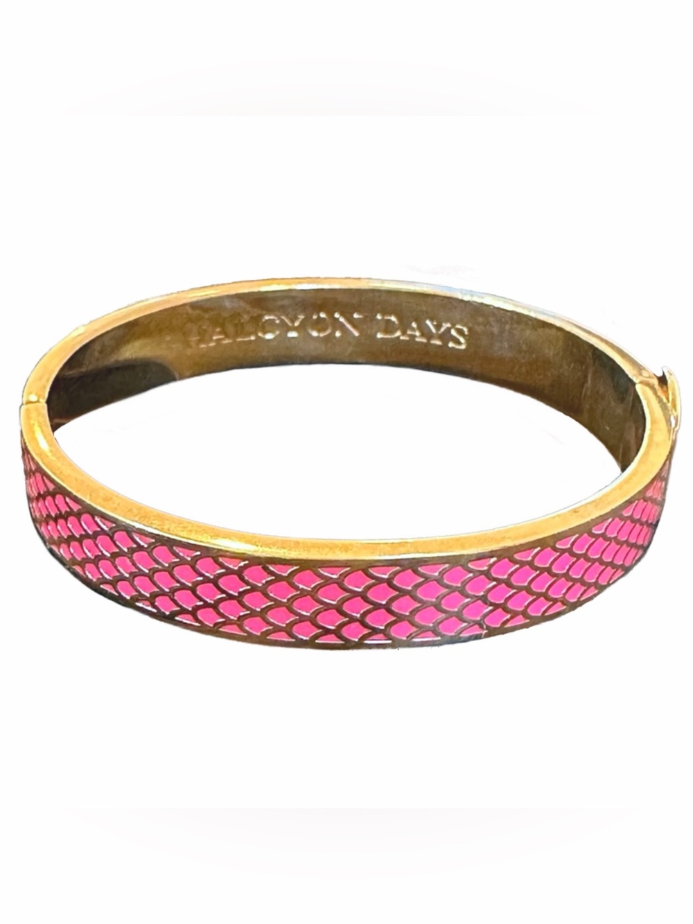 Halcyon Days Salamander Pink and Gold Hinged Bangle